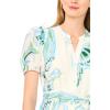 Vince Camuto Women’s Short Sleeve Belted Maxi Dress with Buttons(Serenity)