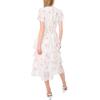 Vince Camuto Women’s Short Sleeve Four Tier Layered V-Neck Midi Dress(Lemon Cream)