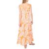 Vince Camuto Women’s Sleeveless Square Neck Tiered Maxi Dress(Tangerine)