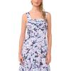 Vince Camuto Women’s Smocked Back Challis Maxi Dress(462 Blue Shadow)