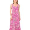 Vince Camuto Women’s Square Neck Floral Maxi Dress(Deep Sangria)