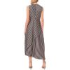 Vince Camuto Women’s Striped Cowlneck Sleeveless Midi Dress(Rich Black)