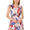 Vince Camuto Women’s Tie V Neck Maxi Dress(Airy Blue)