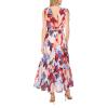 Vince Camuto Women’s Tie V Neck Maxi Dress(Airy Blue)