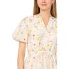 Vince Camuto Women’s Tie Waist Split Neck Short Sleeve Maxi Dress(Ultra White)