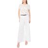 Vince Camuto Women’s Wide Leg Pull on Lace Pant(Ultra White)