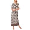 Vince Camuto Women’s 3/4 Sleeve Maxi Dress(Sand Drift)