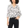 Vince Camuto Women’s 3/4 Sleeve Raglan Button Down Blouse(Rich Black)