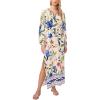 Vince Camuto Women’s Double Side Slit V-Neck Long Sleeve Maxi Dress(Deep Blue)