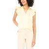 Vince Camuto Women’s Flutter Sleeve Tie Split Neck Blouse(Pale Lemon)