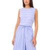 Vince Camuto Women’s Linen Sleeveless Crew Neck Blouse(Ultramarine)