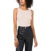 Vince Camuto Women’s Rib Lurex Crew Neck Tank Sweater(Sweet Champagne Silver)