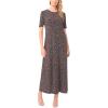 Vince Camuto Women’s Short Sleeve Crew Neck Relaxed Maxi Dress(Rich Black)