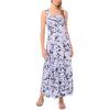 Vince Camuto Women’s Smocked Back Challis Maxi Dress(462 Blue Shadow)