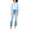 Vince Camuto Women’s Striped 3/4 Raglan Sleeve Button Down Blouse(Ultramarine)