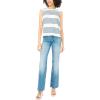 Vince Camuto Women’s Striped Sleeveless Crew Neck Top(Denim)