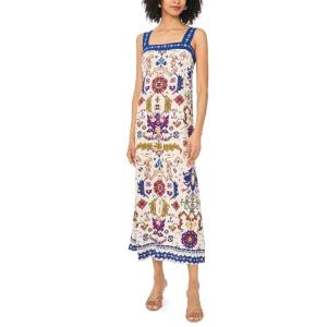 Vince Camuto Women’s Beaded Spaghetti Strap Smocked Bodice Maxi Dress(New Ivory)