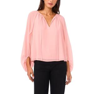 Vince Camuto Women’s Sheer Balloon Sleeve Blouse(Sepia Rose)