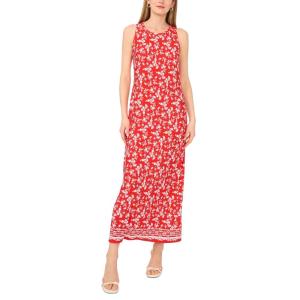 Vince Camuto Women’s Sleeveless Keyhole Back Maxi Dress(Lobster Red)