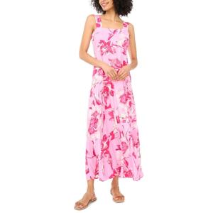 Vince Camuto Women’s Sleeveless Square Neck Tiered Maxi Dress(Raspberr Sorbet)