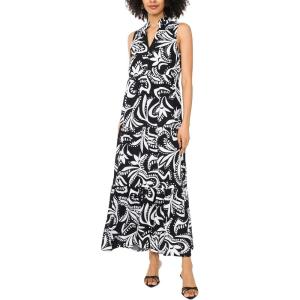 Vince Camuto Women’s Sleeveless V-Neck Tiered Maxi Dress(Rich Black)