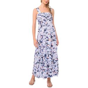 Vince Camuto Women’s Smocked Back Challis Maxi Dress(462 Blue Shadow)