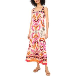 Vince Camuto Women’s Smocked Back Challis Maxi Dress(Raspberry Sorbet)