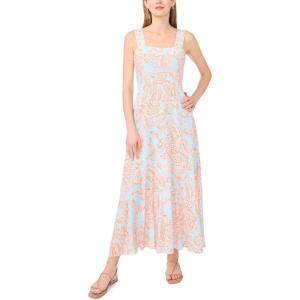 Vince Camuto Women’s Square Neck Floral Maxi Dress(Tangerine)