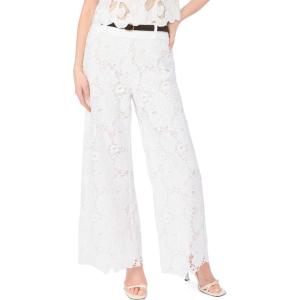 Vince Camuto Women’s Wide Leg Pull on Lace Pant(Ultra White)