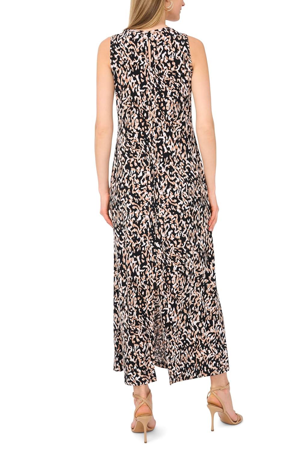 image:imageVince Camuto Womens Floral Print Sleeveless Keyhole Back Maxi DressRich Black