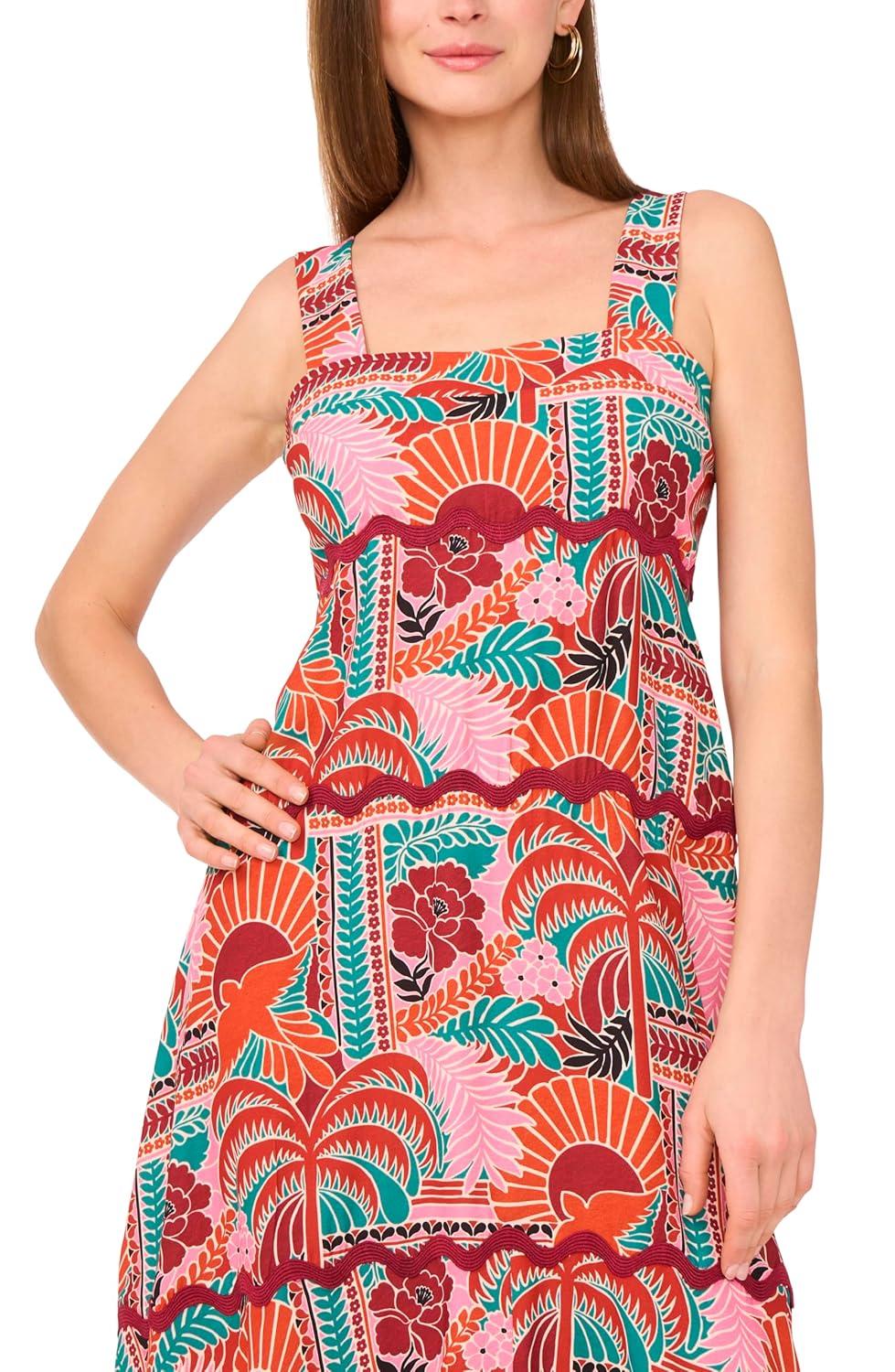 image:imageVince Camuto Womens Trim Tiered Maxi DressMulti