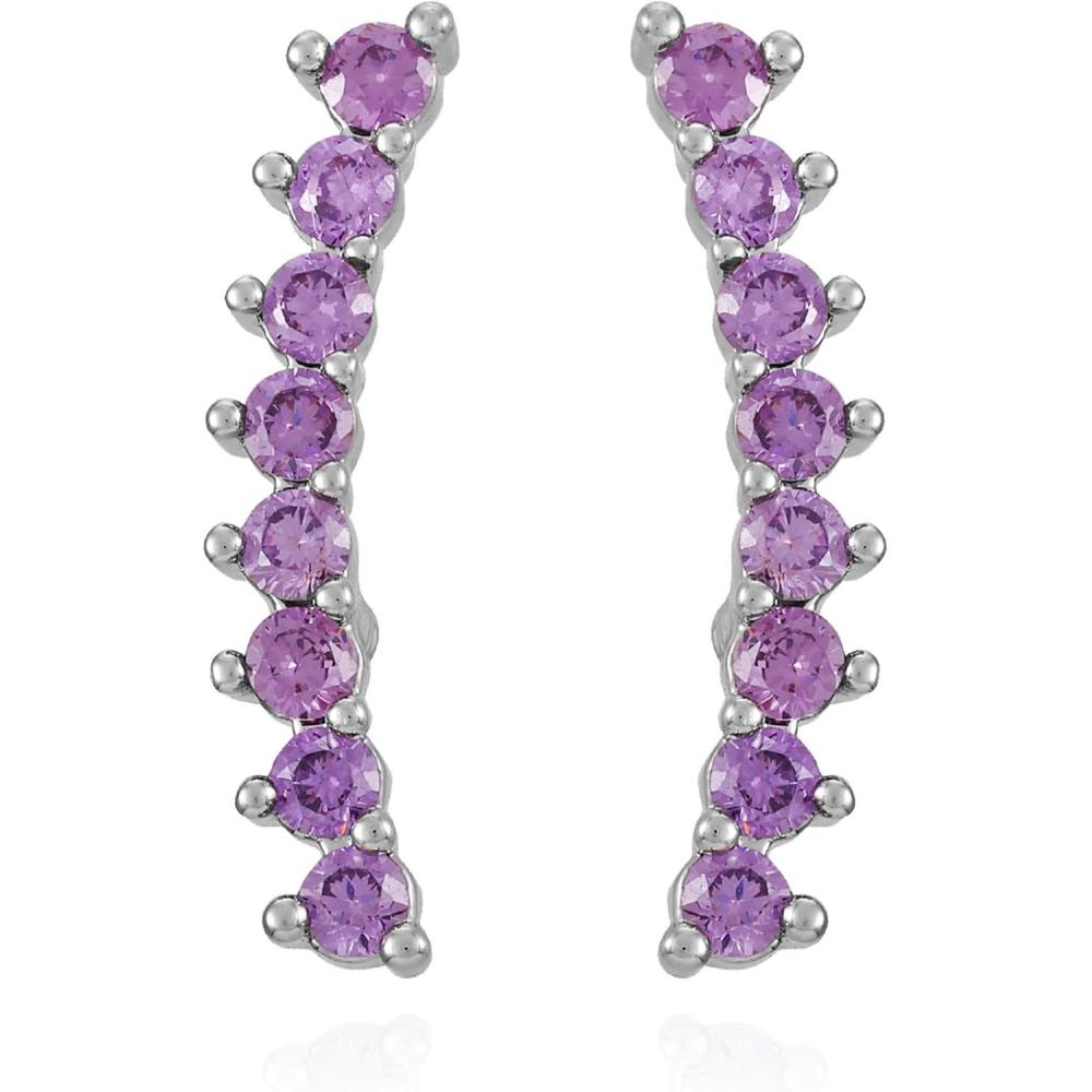 image:imageVince Camuto Silvertone Amethyst Crystal Stone Stud Earrings