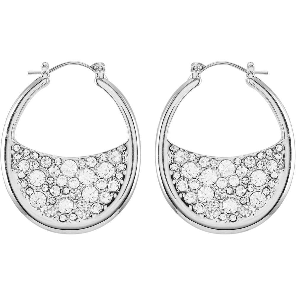 image:imageVince Camuto Silvertone Rounded Hoop Earrings for Women