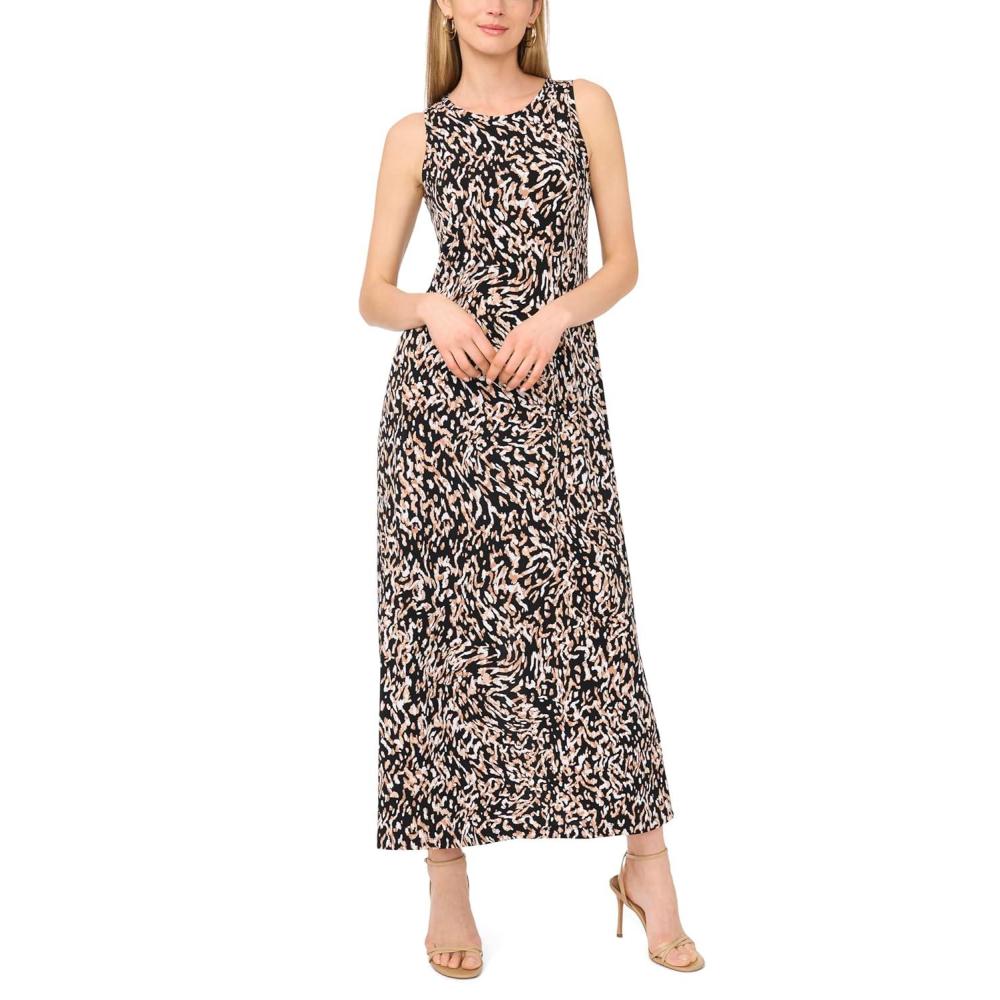 image:imageVince Camuto Womens Floral Print Sleeveless Keyhole Back Maxi DressRich Black