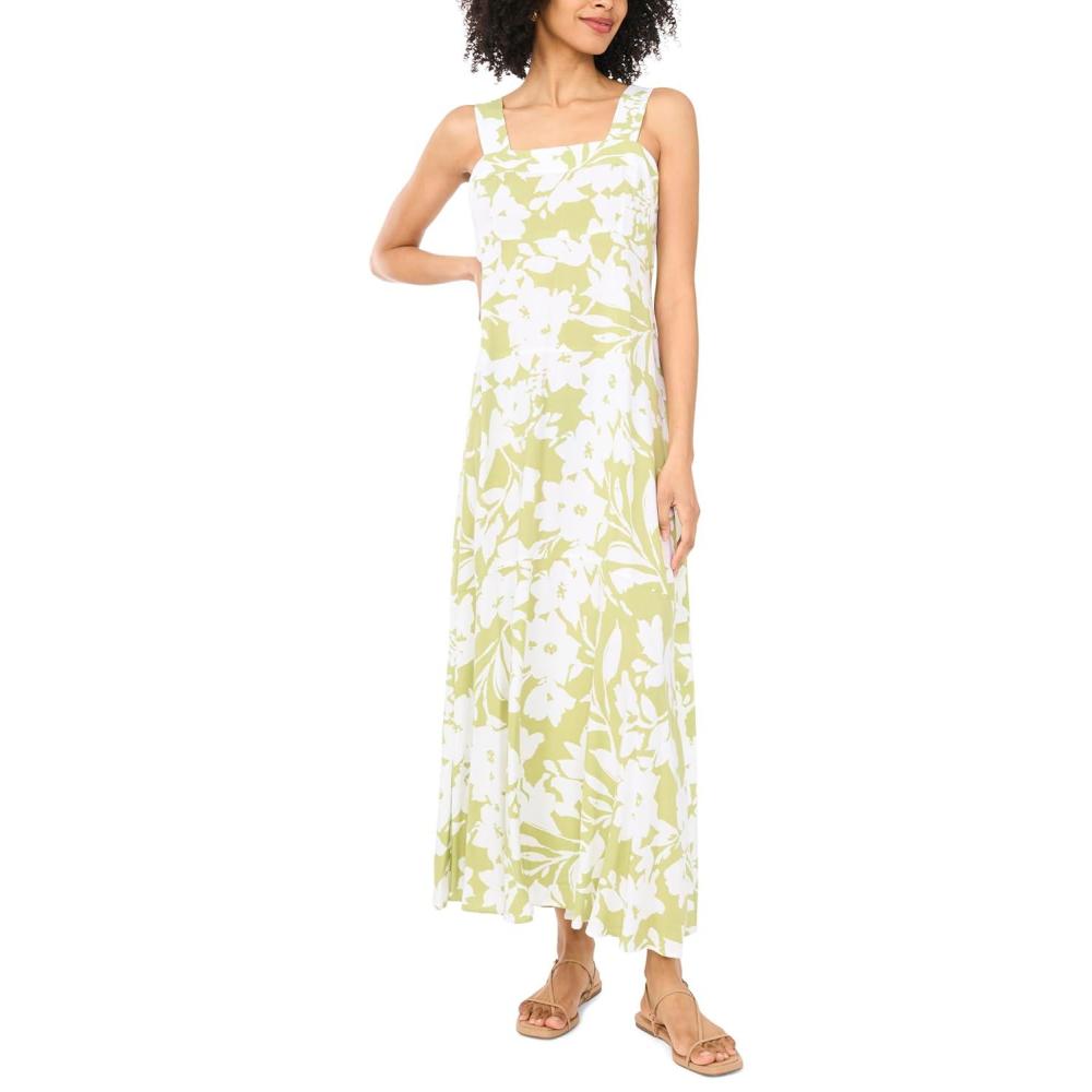 image:imageVince Camuto Womens Square Neck Maxi DressFlora Green