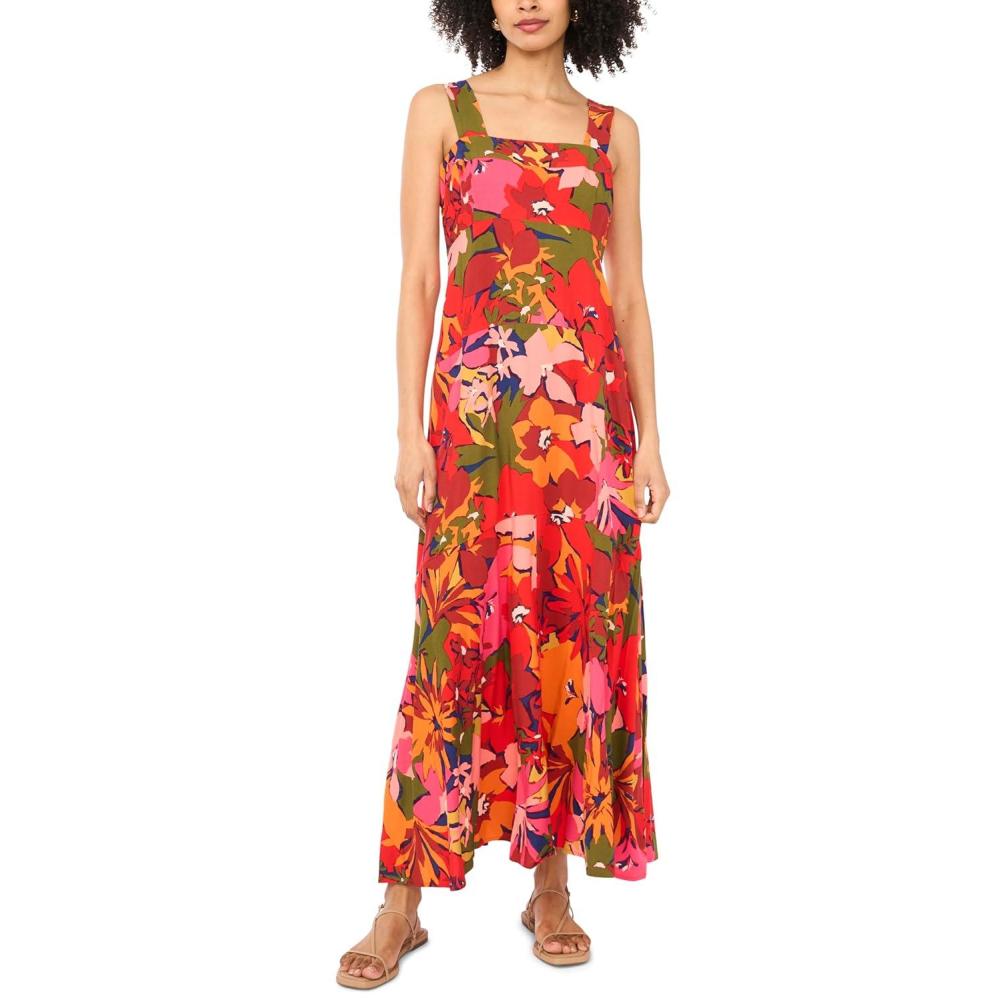 image:imageVince Camuto Womens Square Neck Maxi DressLobster Red