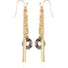 Vince Camuto Goldtone Hematite Crystal Stone Strand Linear Drop Earrings