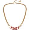 Vince Camuto Goldtone Ruby Crystal Stone Trio Chain Layered Necklace