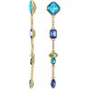 Vince Camuto Goldtone Saphire Glass Stone Drop Dangle Earrings