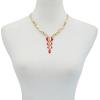 Vince Camuto Goldtone Tri Rose Stone Drop Pendant Necklace