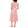 Vince Camuto Women’s Floral Notch Neck Short Sleeve Midi Dress(Summer Rose)
