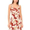 Vince Camuto Women’s Floral Print Thick Strap Sleeveless Maxi Dress(Chili)