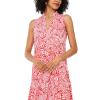 Vince Camuto Women’s Floral V Neck Sleeveless Maxi Dress(Lobster Red)