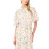 Vince Camuto Women’s Flutter Sleeve Princess Seam Button Up Maxi Dress(Antique White)
