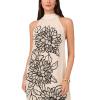 Vince Camuto Women’s High Neck Challis Sleeveless Maxi Dress(Almond)