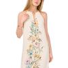 Vince Camuto Women’s High Neck Flowy Maxi with Trim(Antique White)