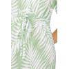 Vince Camuto Women’s Leaf Print Tie Waist Cap Sleeve Tiered Maxi Dress(Sage)