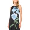 Vince Camuto Women’s Placement Print High Neck Drop Waist Tiered Maxi Dress(Rich Black)