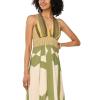 Vince Camuto Women’s Plunging Neck Sleeveless Maxi Dress(Flora Green)