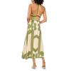Vince Camuto Women’s Plunging Neck Sleeveless Maxi Dress(Flora Green)